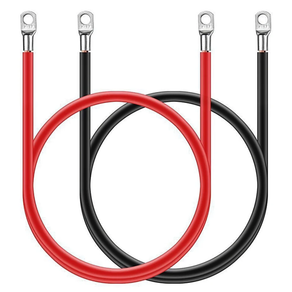 

5AWG Battery Connection Cable Terminal Kit Power Cable Black & Red Wire Pure Sine Wave Power Inverter Battery Ground Cable 2pcs