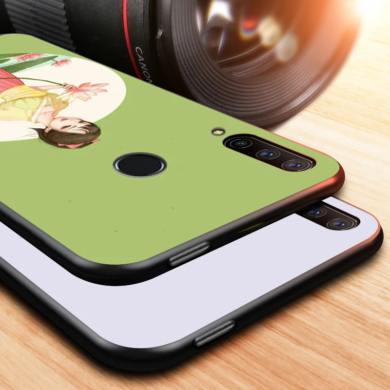 Black Soft TPU Cover Beauty of Chinese ink painting for Honor 9X 9 Lite 8S 8C 8X 8A 8 2019 2020 7A 7S 7C Pro Phone Case