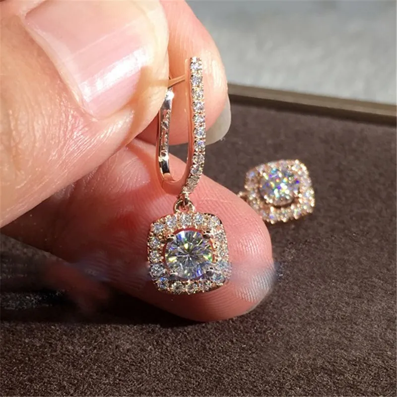 Choucong Роскошные висячие серьги AAAAA cz Настоящее 925 пробы серебряные модные вечерние Висячие серьги для женщин массивные ювелирные изделия
