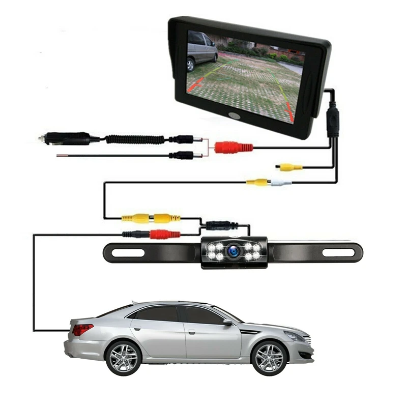 

8LED HD Night Vision Waterproof Car Rear View Camera 170 Celsiusar Rear View Reverse Parking Camera