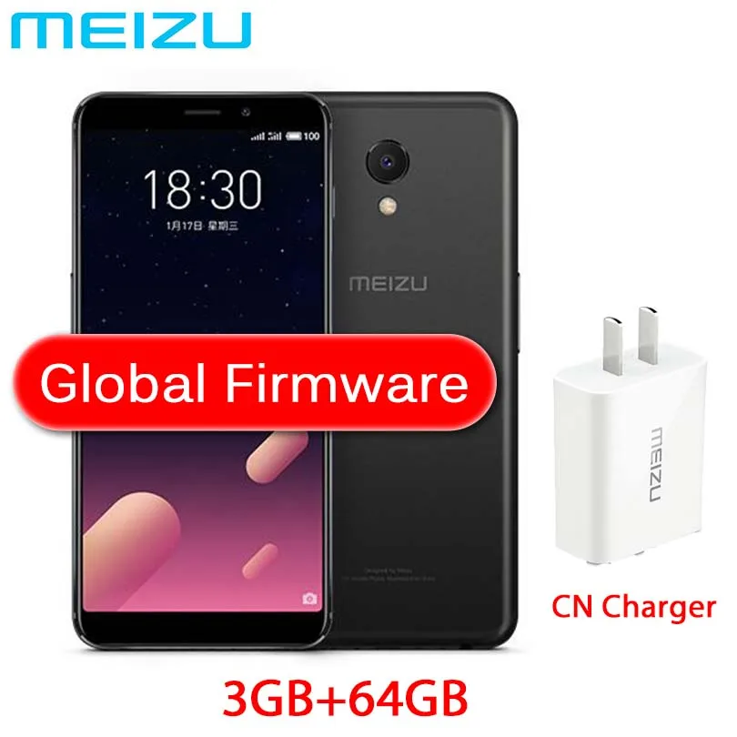 Meizu M6s, mblu S6, глобальная ПЗУ, Exynos 7872, шестиядерный процессор, 3 ГБ, 64 ГБ, 5,7 дюймов, экран, Мп, камера, отпечаток пальца, сотовый телефон, gps - Цвет: China 3G 64G Black