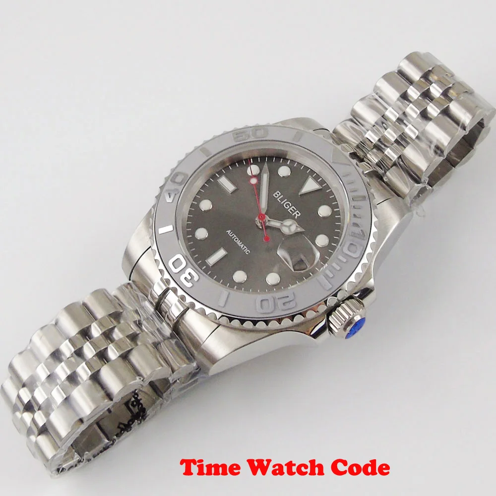 Часы Bliger мужские с автоподзаводом 40 мм сапфировым стеклом|Мужские механические