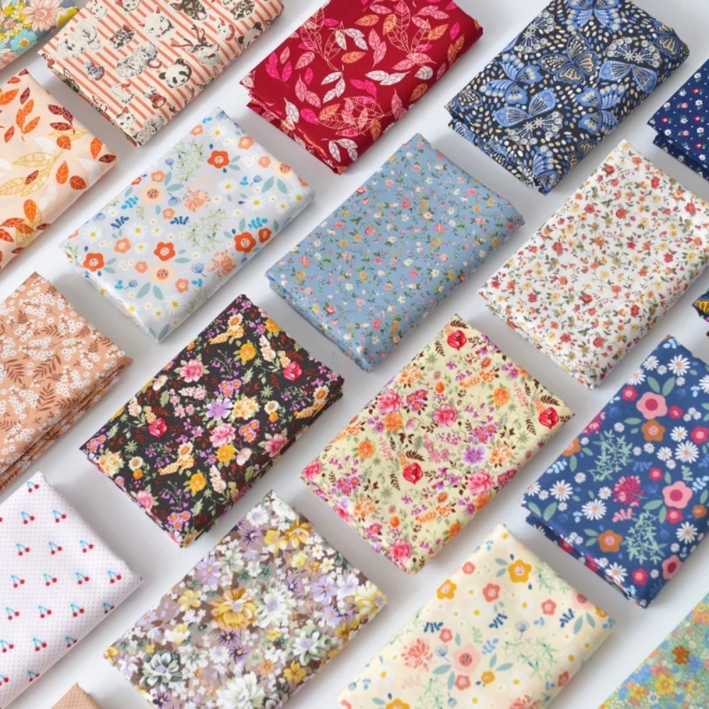Floral Print Cotton Poplin Thin Fabric for DIY Children Clothes Handmade Accessories by the Meter 140x50cm | Дом и сад