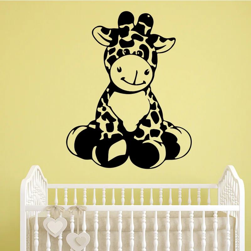 Мультяшные жирафы настенные наклейки для детской комнаты аксессуары Съемные