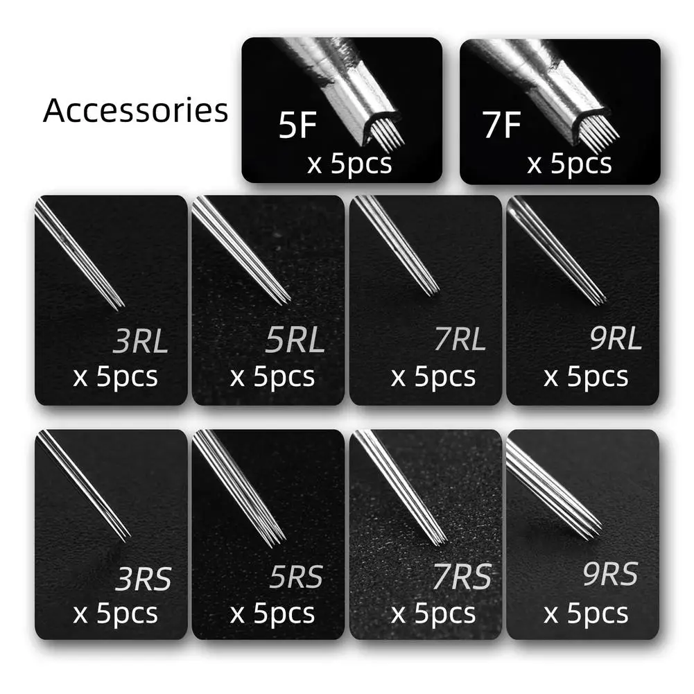 

50 Pcs/set Stainless Steel Tattoo Needle 3rl 5rl 7rl 9rl 3rs 5rs 7rs 9rs 5f 7f Each 5 Pcs Mixed Common Tattoo Needle Set