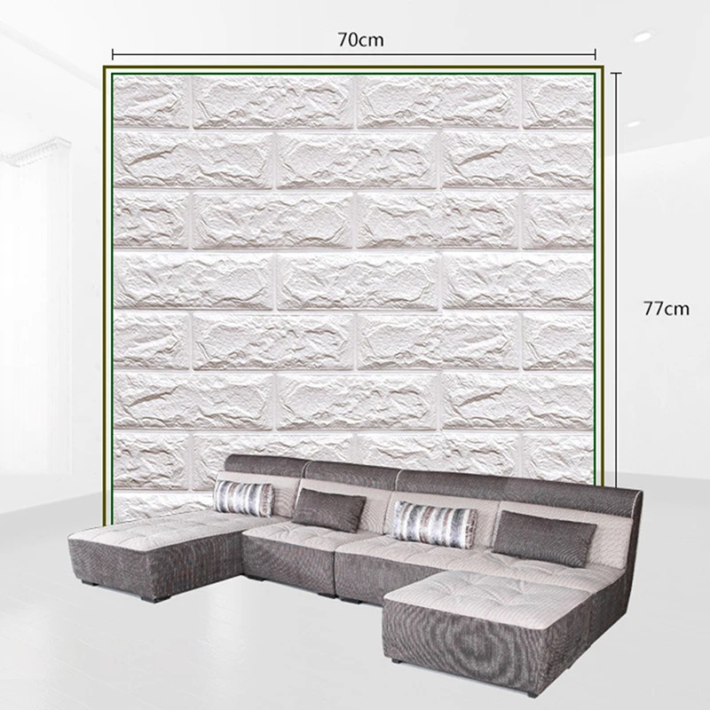

3D Wall Stickers Imitation Brick Bedroom Decor for Living Room TV Backdrop Decor 70*77CM