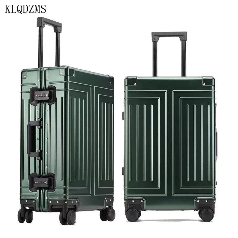 KLQDZMS 20''24''26''29 Inch New Men's Hand Luggage 100% Aluminum Travel Bags Women's Luxury Trolley Bags Rolling Suitcase