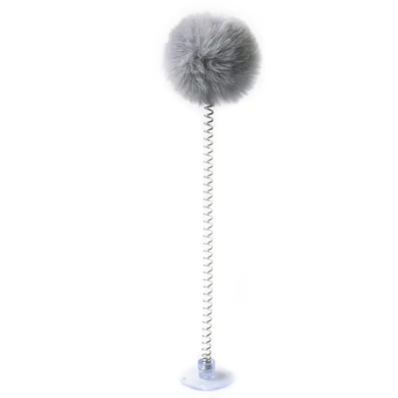 

Cat Toy 1pc Funny Interactive Suction Spring Cat Toy Cat Feather Wand Cat Pom Pom Ball Pet Interactive Supplies gatos Favor