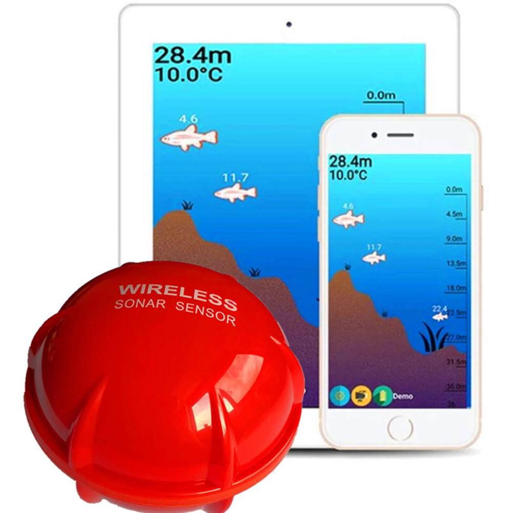 30m Wireless Sonar Sensor Replacement Portable Fish Finder Underwater Depth Locator Echo Sounder for iOS/Android | Спорт и