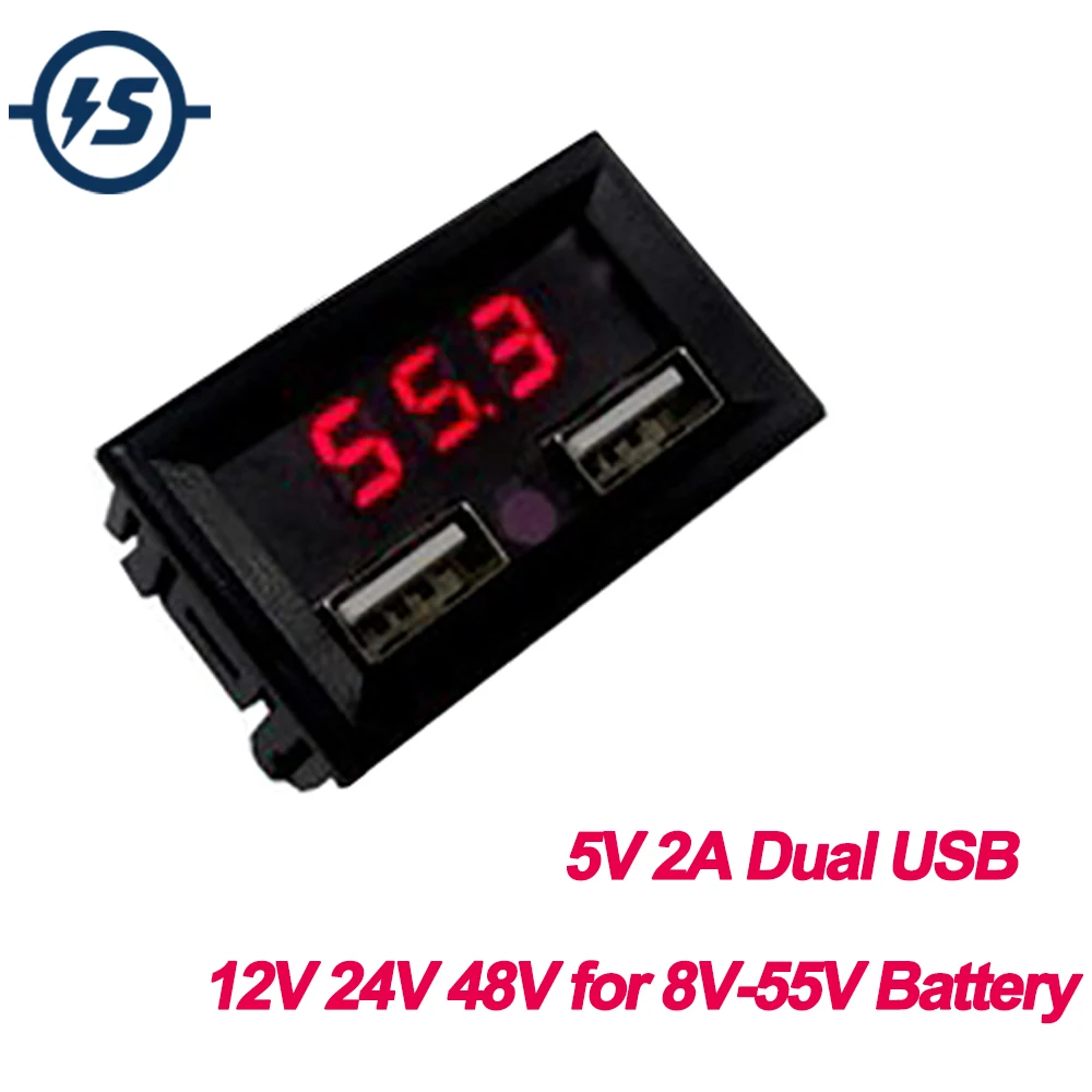 Свинцово кислотная батарея Votlage дисплей модуль 5 в 2A двойной USB выход вольтметр 12 24