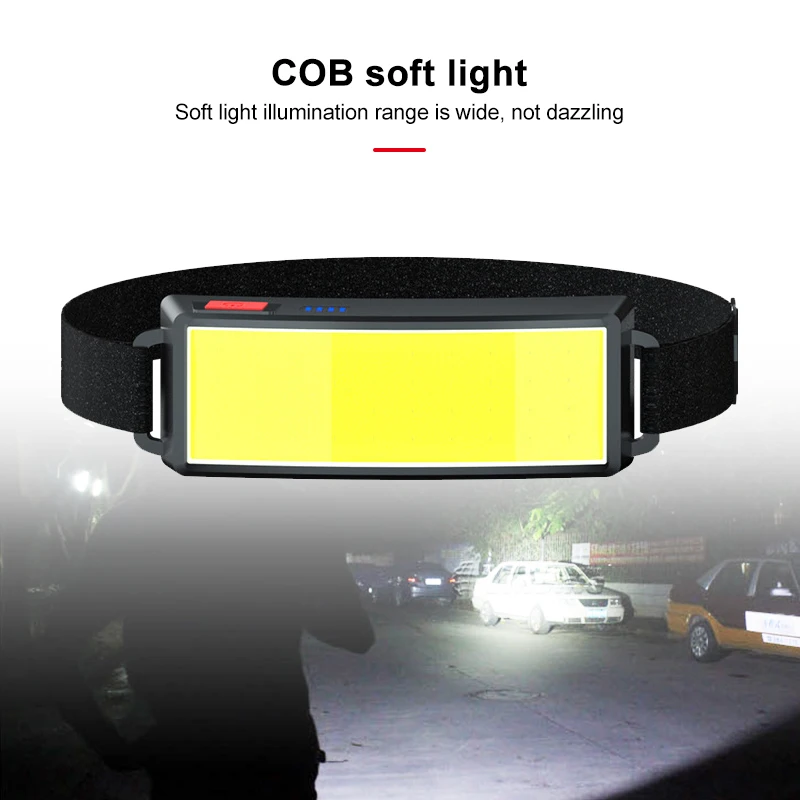 

Налобный фонарь, 3 режима, перезаряжаемый через USB, для кемпинга, езды на велосипеде