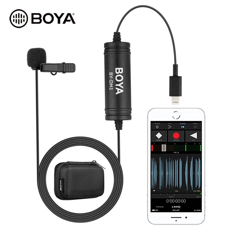 Новейший BOYA BY-DM1 Lavalier микрофон с клипсой для микрофона разъемом интерфейса IOS iPhone X