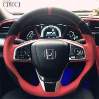 for honda 10th generation civic 19 cr v crider accord xrv vezel diy leather suede steering wheel cover interior car accessories