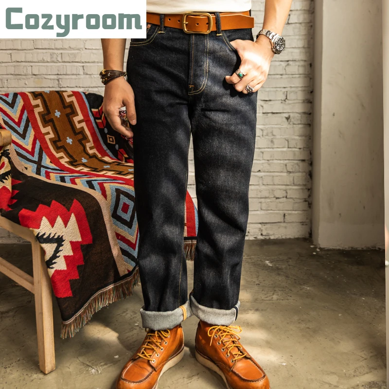 

Cozyroom 47501 мужские джинсы 14oz Selvedge Denim регулярные Staright Брюки для ног синие