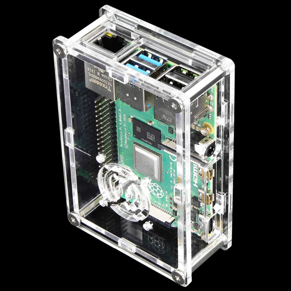 Корпус C2: PMMA прозрачный Raspberry PI 4 корпус коробка PI4 Модель B 1 ГБ/2 ГБ/4 ГБ акриловый чехол Корпус коробка Raspberry PI 4B