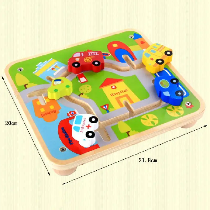 Деревянный лабиринт для поездок в городе пазл раннего развития доска захвата рук