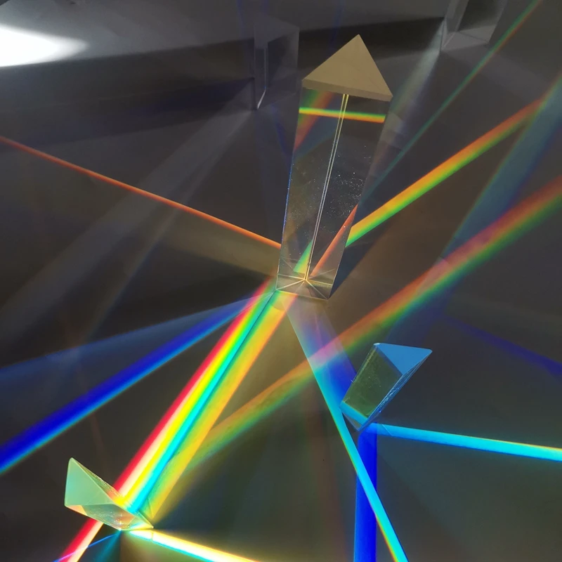 

14 * 14 * 87mm Optical Triangle Prism Prism Effect Spectrum Input Experiment Teaching Photography Accessories