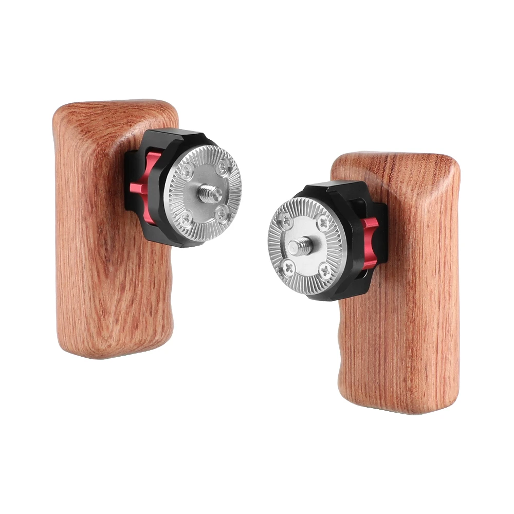 CAMVATE A Pair Wooden Handle With Standard M6 Threaded ARRI Rosette Mount For DSLR Camera Shoulder Mount Rig Supporting System