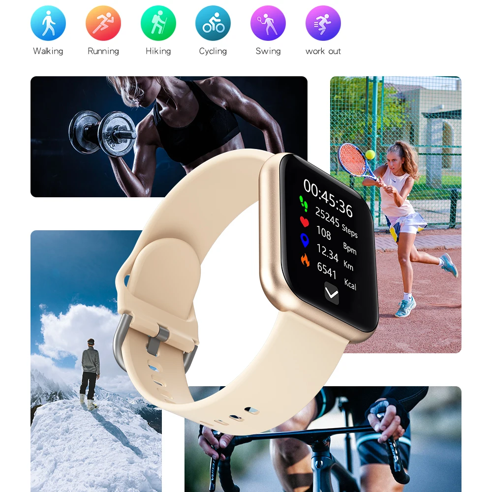 GEJIAN Smart Watch Bluetooth Call 2021 NEW Men Women Waterproof Smartwatch Heart Rate Monitor For Android Samsung Apple+Box