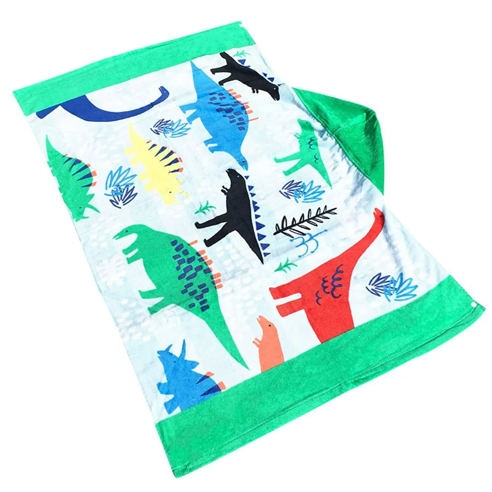 Детское пляжное полотенце с капюшоном хлопковое супер абсорбирующее милым