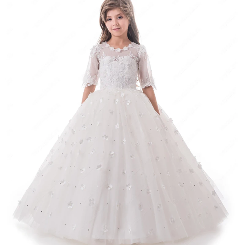 Синий пояс с жемчугом и бантом платье цветочным узором для девочек кружевное