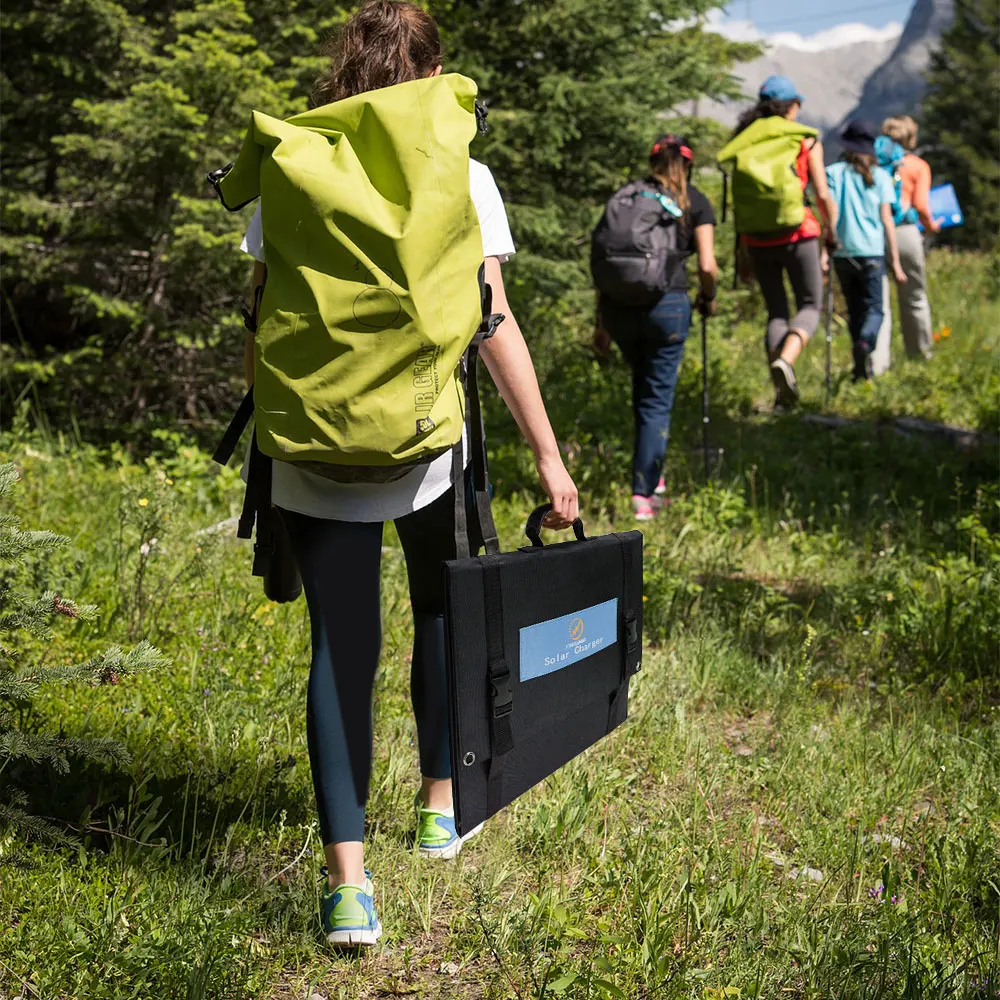 Складное портативное зарядное устройство от солнечной энергии с 60w 18v DC usb PD 3 в 1