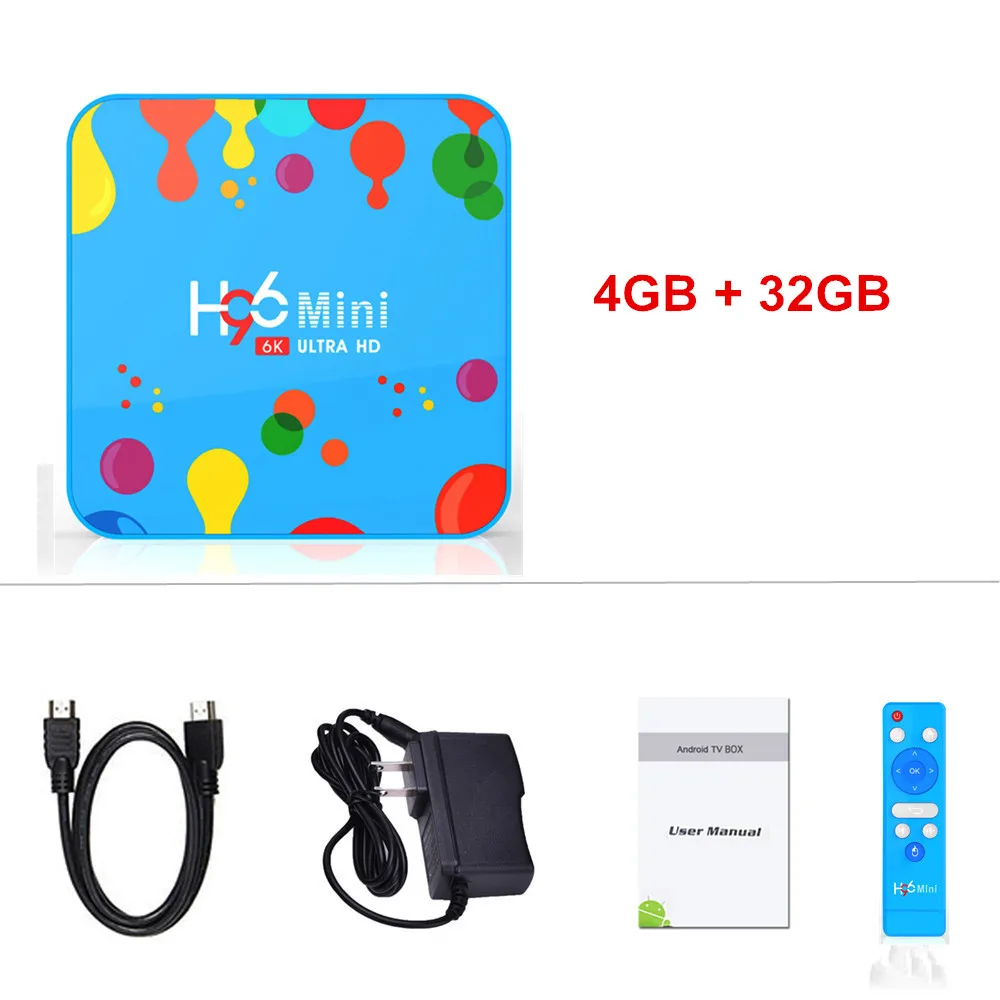 4G32G H96 мини 4 Гб ОЗУ 32 Гб 128 Гб ПЗУ ТВ приставка Android 9,0 Allwinner H6 четырехъядерный 6K H.265 5G Wifi Youtube 4K смарт медиаплеер H96 MAX - Цвет: 4G32G