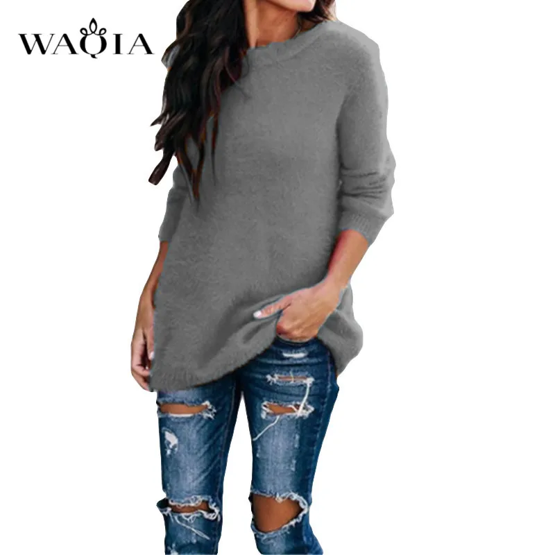 Casual Knitted Sweater Women Streetwear O Neck Long Sleeve Pullovers Loose Solid Coat 2019 Autumn Winter Fashion Women's | Женская