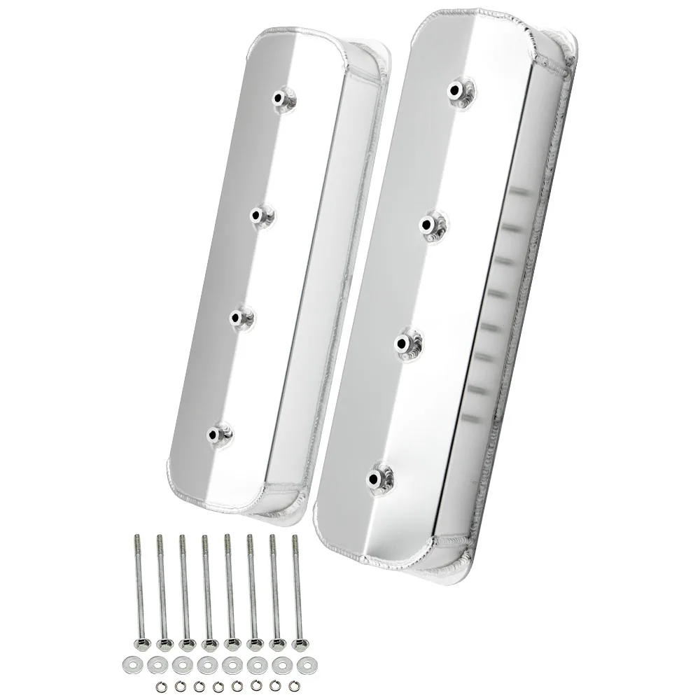 

Fabricated Aluminum Valve Covers for SBC Center Bolt 4" Tall PVT56234 for Chevy Engine 305 5.0L 350 5.7L