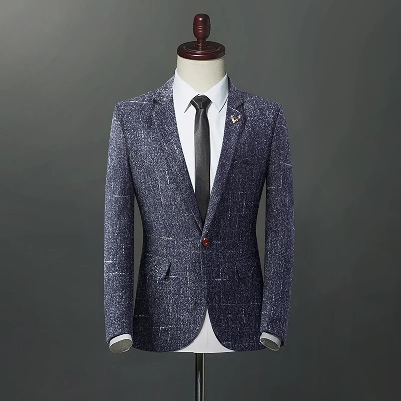

2021 Autumn Men Blazers Fashion Slim Fit Suit Jacket Male Wedding Business Blazer Tuxedo Party Social Stage Veste Homme S-4XL