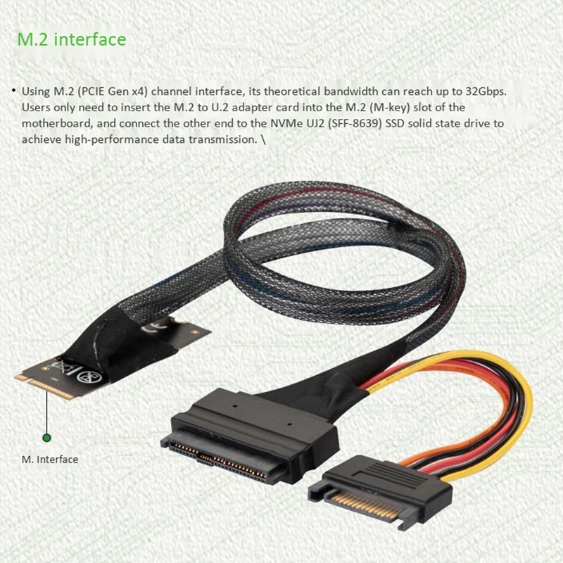 

Hard Disk Adapter Card, Drive-Free Plug and Play M.2 to U.2 Adapter Card Compatible with Windows System