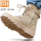 Мужская обувь Xiaomi, мужские тактические военные ботинки для пустыни, зимние теплые боевые ботинки, мужские дышащие Нескользящие ботинки на шнуровке