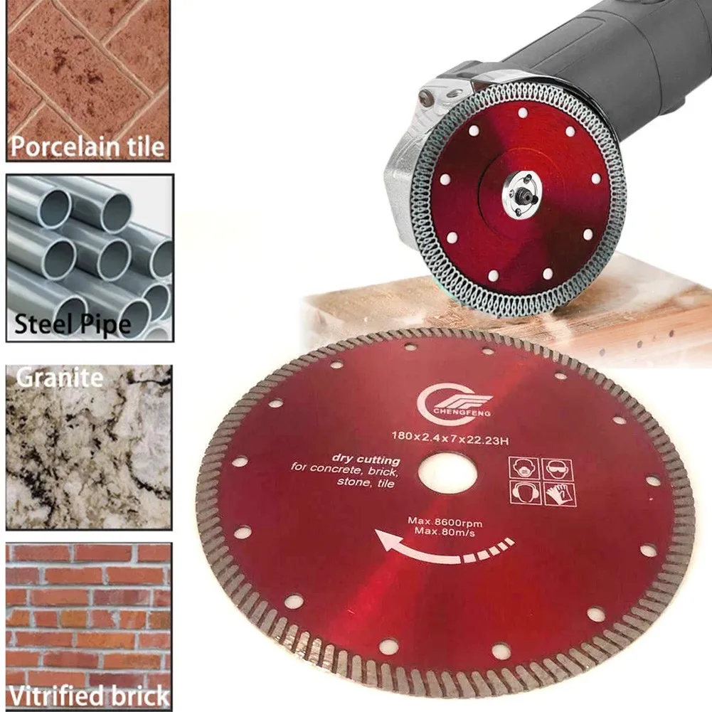 

7Inch 180mm 22.23mm Bore Diamond Turbo Premium Saw Blade Granite Concrete Tile Stone