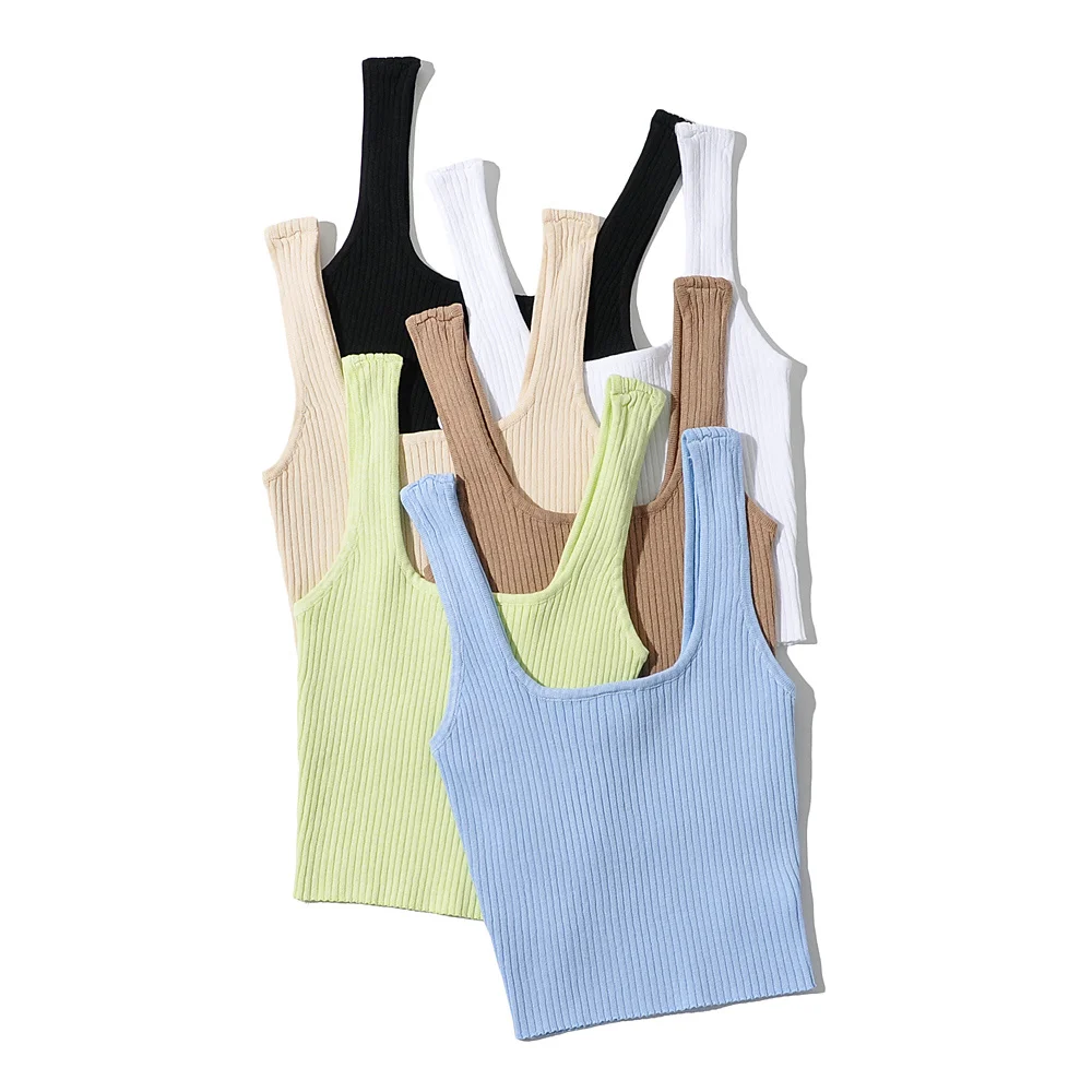 

Summer clothes for women crop top cute sexy sleeveless top vintage cropped tank tops women ribbed tops fashion black white