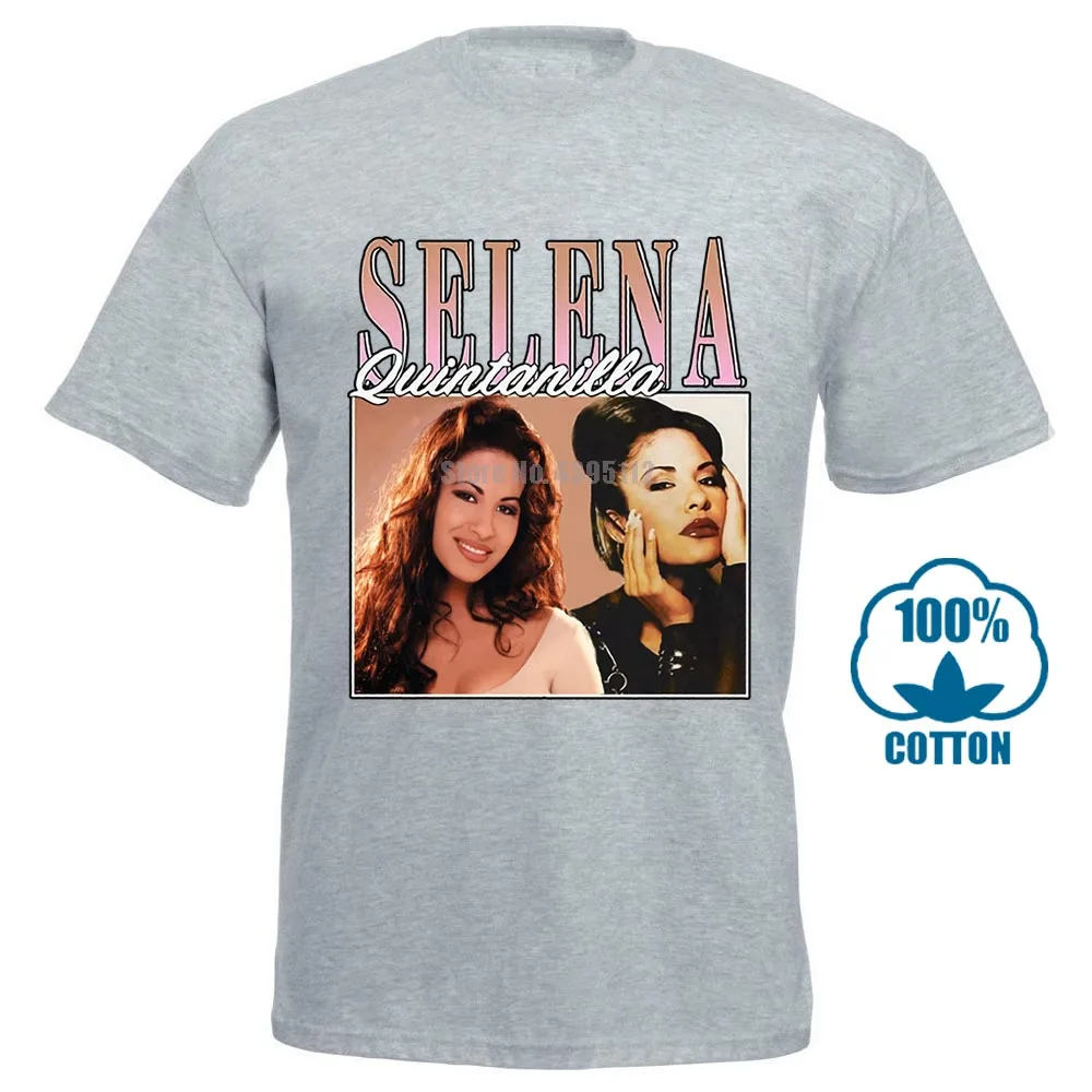 Selena Quintanilla Винтаж 90S Футболка Черный Размер S 3Xl - Цвет: Серый