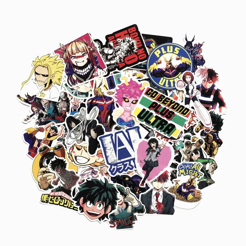 

70 шт., наклейки с логотипом My Hero Academia, игрушки для багажника, паста для спальни, подарок для детей