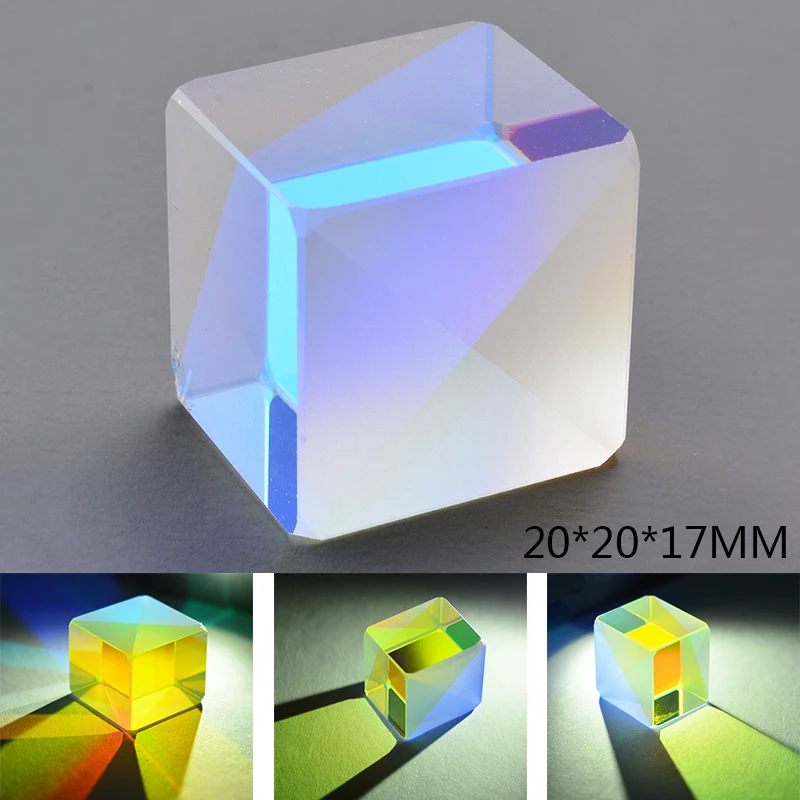 

Optical Glass Cube 2x2x1.7cm Defective Cross Dichroic Prism Mirror Combiner Splitter Decor Transparent Module Toy Teaching Tools