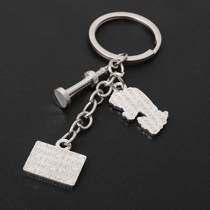 Мультяшный мини-брелок с флагом Канады брелок подвеской в виде головы человека