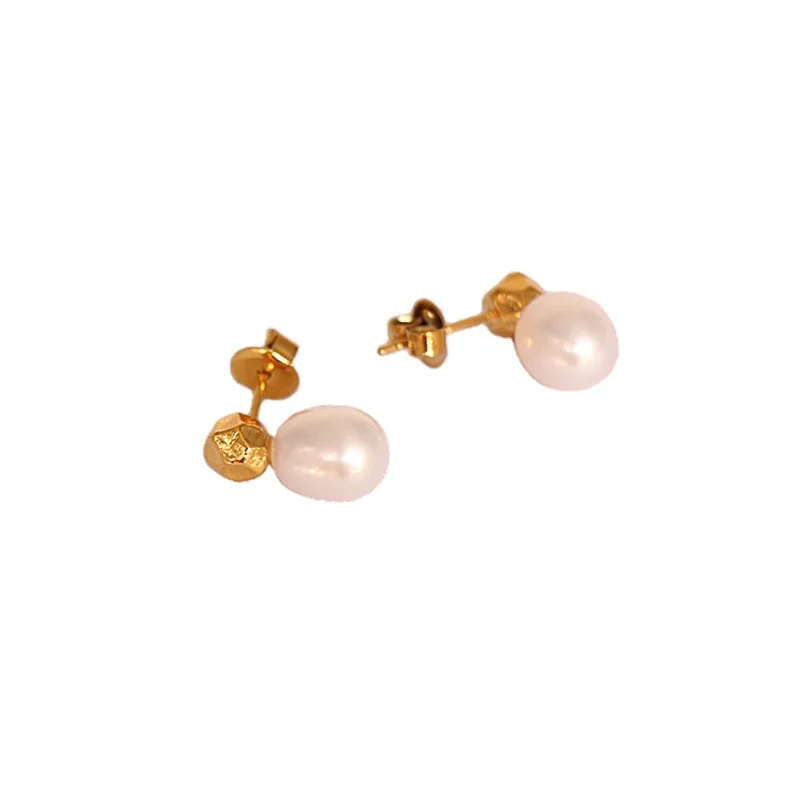 

New fashion bean pearl earrings fairy simple temperament earrings