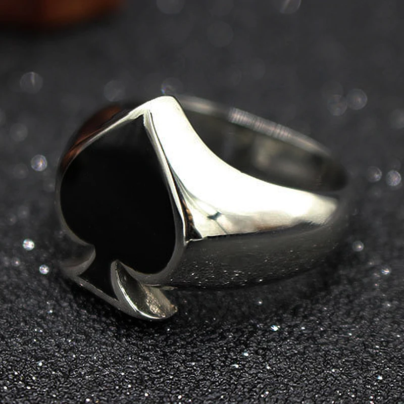 Высококачественное черное кольцо с лопатой Крутое мужское и женское байкерское
