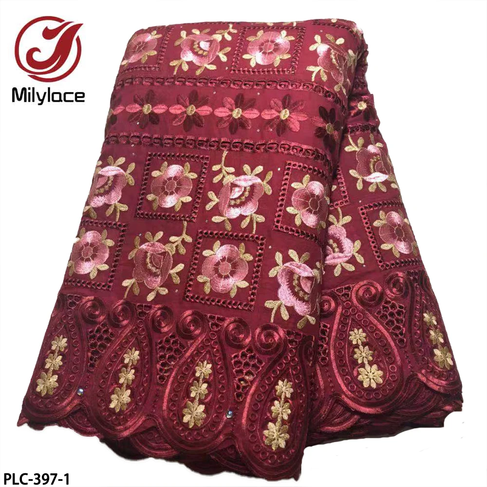 

African Lace Fabrics 100% Cotton Fabric Swiss Voile Lace In Switzerland for Party PLC-397
