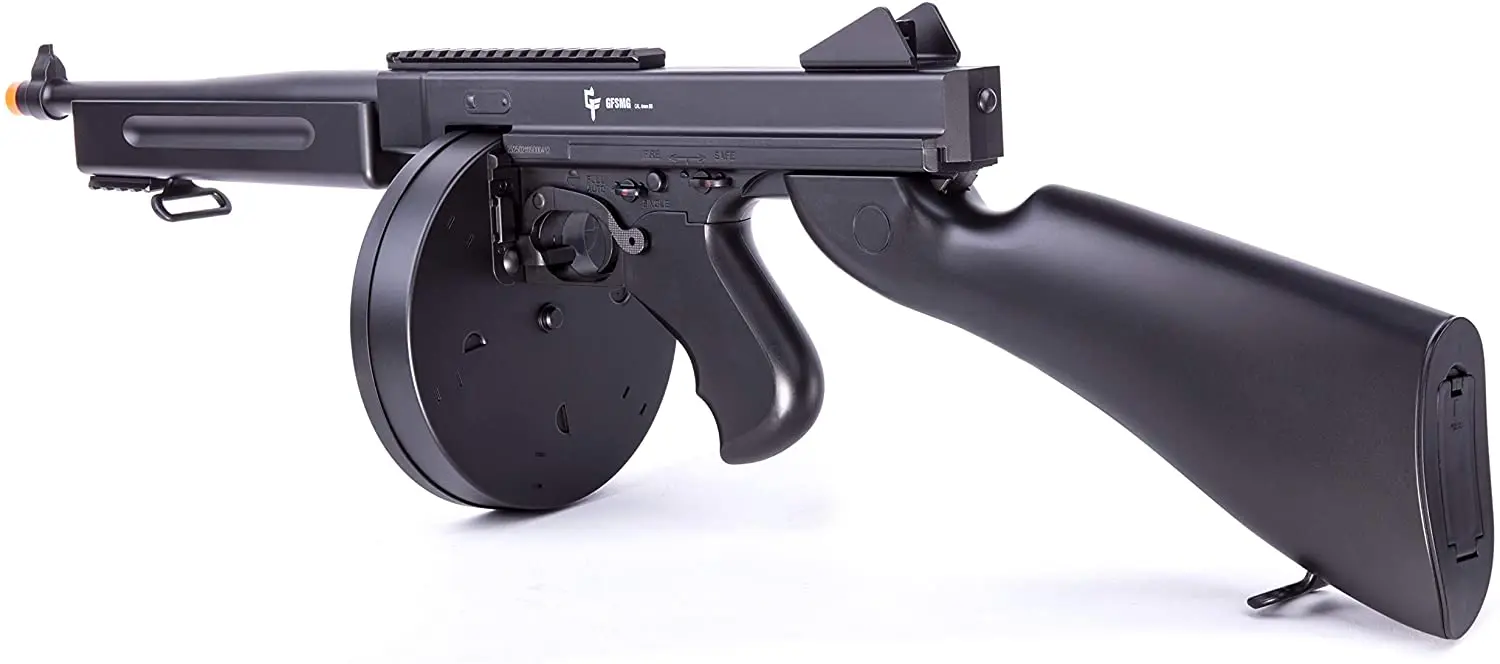 

GAME FACE ASRGTH Electric Full/Semi-Auto Airsoft Submachine Gun With Battery And Charger, Black Metal wall plate