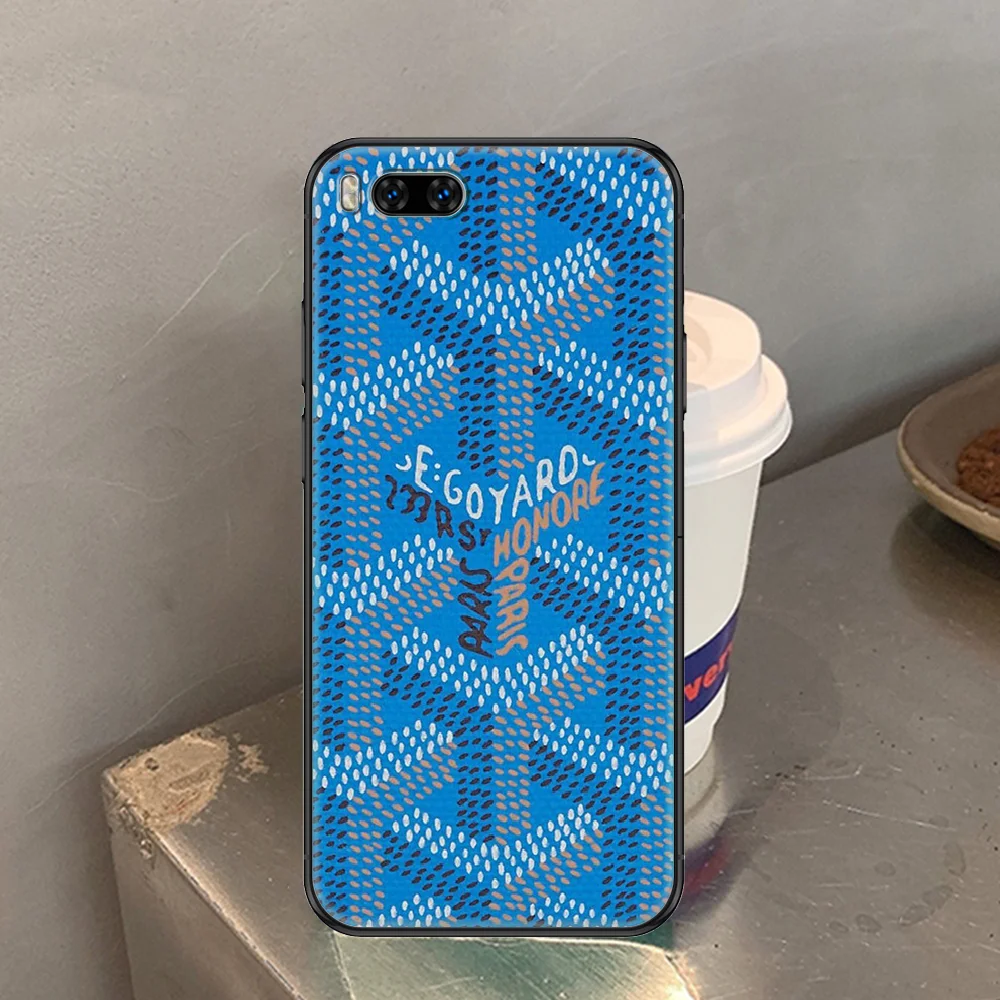 

fashion Goyards brand Phone case For Xiaomi Mi Max Note 3 A2 A3 8 9 9T 10 Lite Pro Ultra black art shell luxury cell cover soft