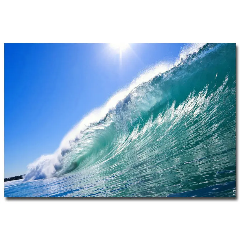 Закат-тропический пляж морские волны Искусство Холст плакат печать живопись