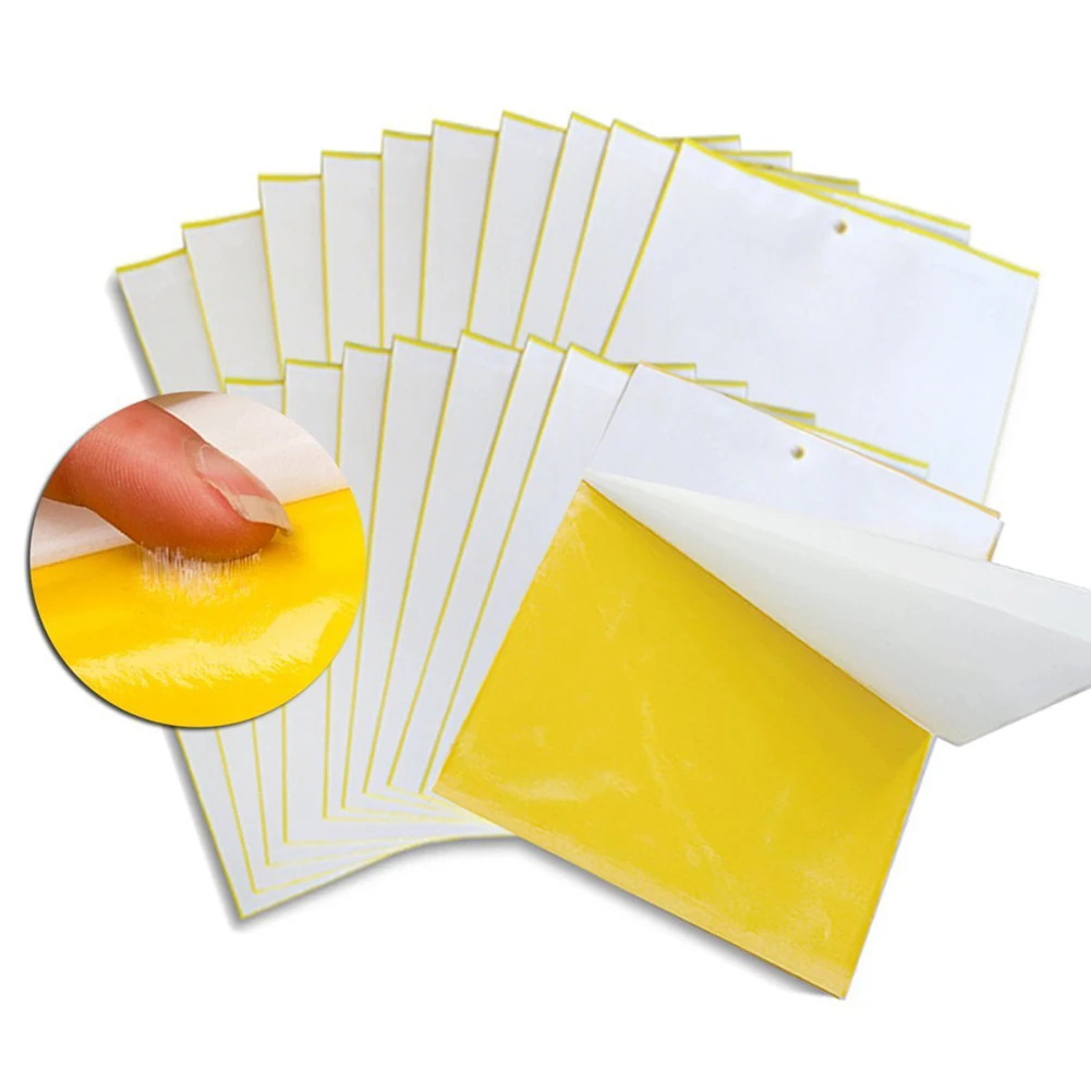 20Pcs Dual-Sided Yellow Adhesive Fly Pest Bug Catcher Plate Insect Trap Tool New | Дом и сад