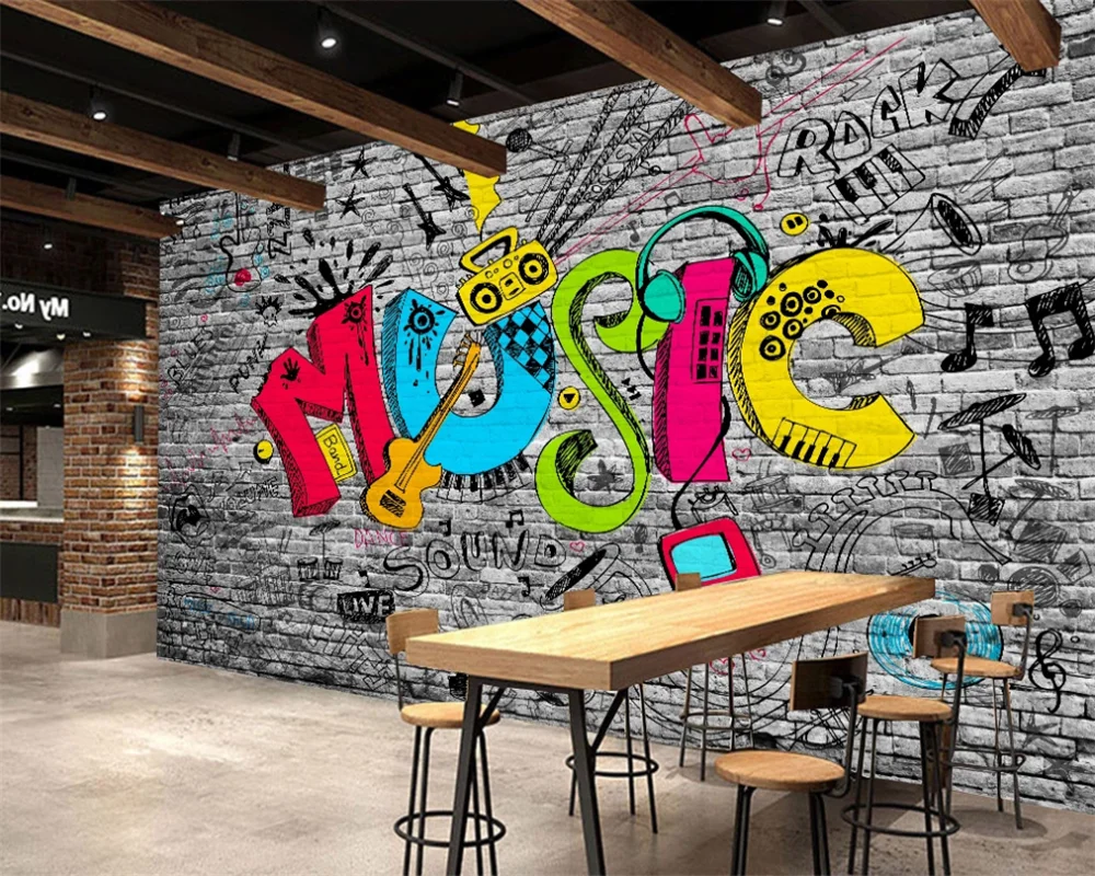 Custom 3d wallpaper mural KTV bar creative cultural background wall | Обустройство дома