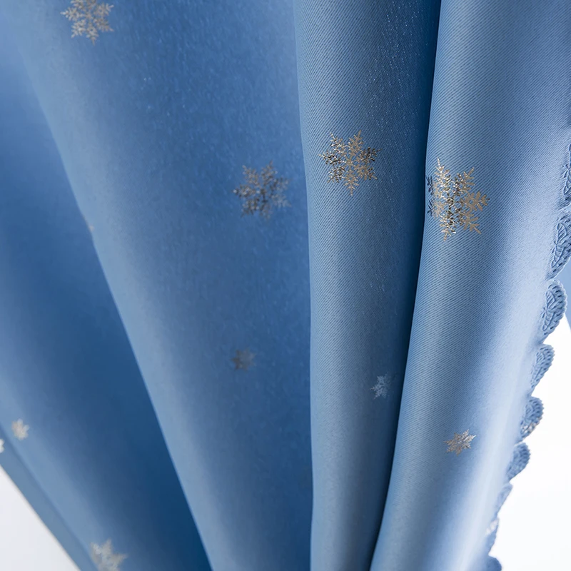 

130X80Cm Modern Semi-Blackout Designed Snowflake Window Curtain Solid Color Simple Fashion Punch-Free Curtain 1Pc New