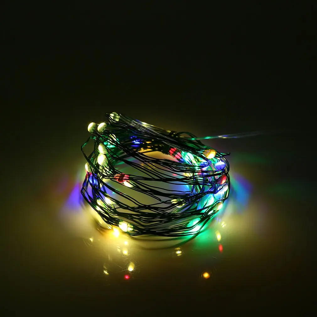 Three-Line Multicolored Dark Green Line Voice Control 3Aa Waterproof Remote Battery Box Light String | Лампы и освещение