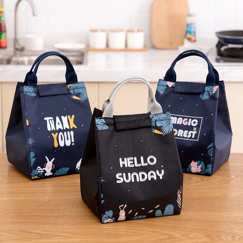 Cartoon Fresh Tote Food Bag Waterproof Portable Insulation Bag Durable Thickened Cooler Bag Oxford Multifunction Home Supplies