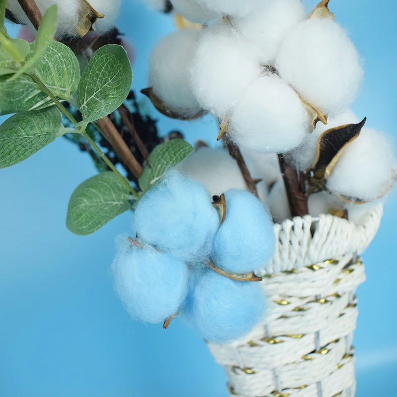 5 шт./упак. натуральная сухая хлопковая головка искусственный цветок сделай сам